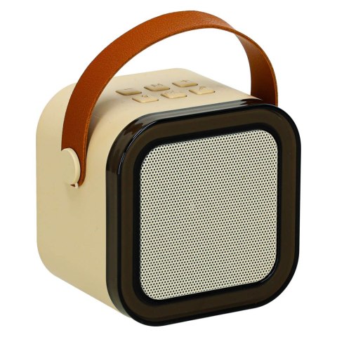 Kik Sp. z o. o. Sp. k. Zestaw do karaoke 2 mikrofony + głośnik przenośny BLUETOOTH USB LED beżowy Kik Sp. z o. o. Sp. k. Zestaw do karaoke 2 mikrofony + głośnik przenośny BLUETOOTH USB LED beżowy