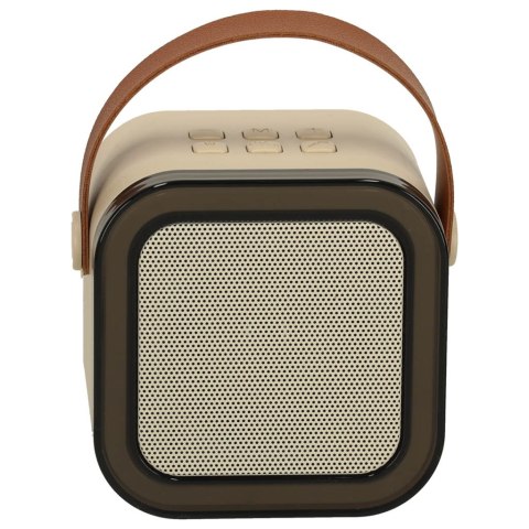 Kik Sp. z o. o. Sp. k. Zestaw do karaoke 2 mikrofony + głośnik przenośny BLUETOOTH USB LED beżowy Kik Sp. z o. o. Sp. k. Zestaw do karaoke 2 mikrofony + głośnik przenośny BLUETOOTH USB LED beżowy