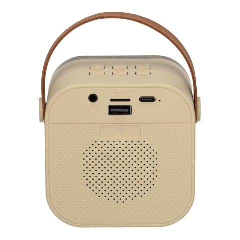 Kik Sp. z o. o. Sp. k. Zestaw do karaoke 2 mikrofony + głośnik przenośny BLUETOOTH USB LED beżowy Kik Sp. z o. o. Sp. k. Zestaw do karaoke 2 mikrofony + głośnik przenośny BLUETOOTH USB LED beżowy