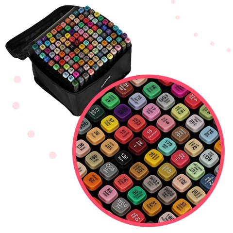Kik Sp. z o. o. Sp. k. Markery dwustronne mazaki alkoholowe w etui 120 + podstawka Kik Sp. z o. o. Sp. k. Markery dwustronne mazaki alkoholowe w etui 120 + podstawka