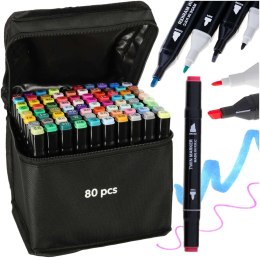 Kik Sp. z o. o. Sp. k. Markery dwustronne mazaki alkoholowe w etui 80 + podstawka