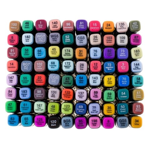 Kik Sp. z o. o. Sp. k. Markery dwustronne mazaki alkoholowe w etui 80 + podstawka Kik Sp. z o. o. Sp. k. Markery dwustronne mazaki alkoholowe w etui 80 + podstawka