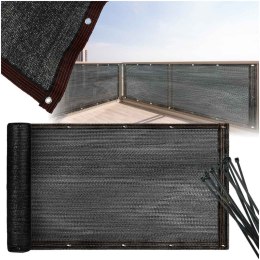 Kik Sp. z o. o. Sp. k. Osłona balkonowa LUARO mata maskująca siatka cieniująca na balkon taras 150g/m2 105x500cm UV