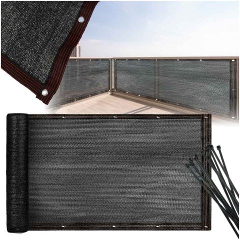 Kik Sp. z o. o. Sp. k. Osłona balkonowa LUARO mata maskująca siatka cieniująca na balkon taras 150g/m2 105x500cm UV Kik Sp. z o. o. Sp. k. Osłona balkonowa LUARO mata maskująca siatka cieniująca na balkon taras 150g/m2 105x500cm UV