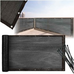 Kik Sp. z o. o. Sp. k. Osłona balkonowa LUARO mata maskująca siatka cieniująca na balkon taras 150g/m2 105x700cm UV + Trytytki
