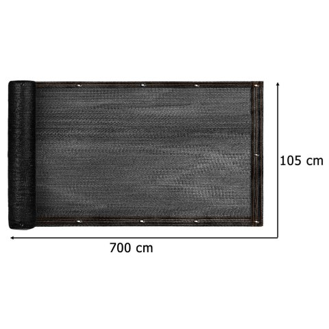 Kik Sp. z o. o. Sp. k. Osłona balkonowa LUARO mata maskująca siatka cieniująca na balkon taras 150g/m2 105x700cm UV + Trytytki Kik Sp. z o. o. Sp. k. Osłona balkonowa LUARO mata maskująca siatka cieniująca na balkon taras 150g/m2 105x700cm UV + Trytytki