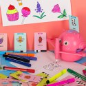 Kik Sp. z o. o. Sp. k. Robot edukacyjny interaktywny nauka rysowania pisania zestaw fiszki mazaki różowy