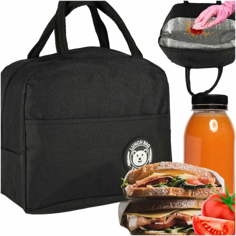 Kik Sp. z o. o. Sp. k. Torba termiczna na lunch jedzenie śniadaniowa izolacyjna lunch czarna Kik Sp. z o. o. Sp. k. Torba termiczna na lunch jedzenie śniadaniowa izolacyjna lunch czarna