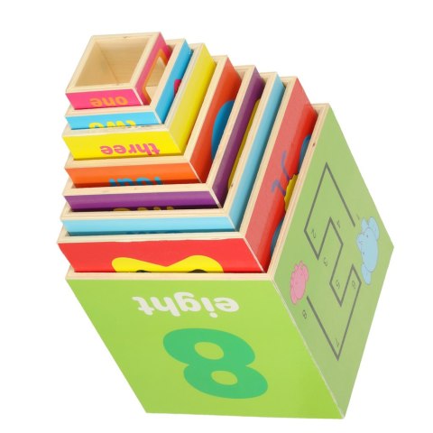Kik Sp. z o. o. Sp. k. Wieża edukacyjna drewniana sorter kształty nauka liczenia 71cm XXL Kik Sp. z o. o. Sp. k. Wieża edukacyjna drewniana sorter kształty nauka liczenia 71cm XXL