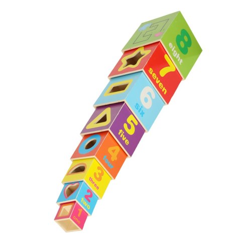 Kik Sp. z o. o. Sp. k. Wieża edukacyjna drewniana sorter kształty nauka liczenia 71cm XXL Kik Sp. z o. o. Sp. k. Wieża edukacyjna drewniana sorter kształty nauka liczenia 71cm XXL
