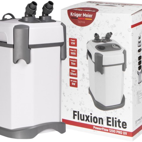 Kruger Meier Fluxion Elite 1200 UVC PRO - filtr zewnętrzny z lampą UV do akwarium 100 - 250 litrów Kruger Meier Fluxion Elite 1200 UVC PRO - filtr zewnętrzny z lampą UV do akwarium 100 - 250 litrów