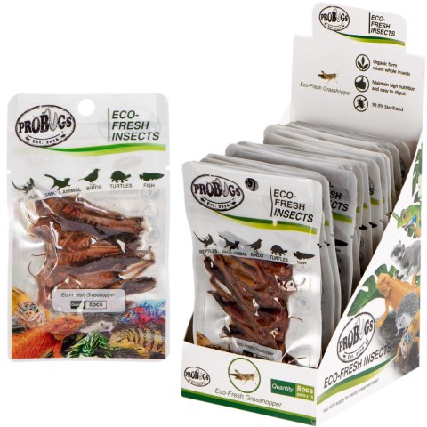 ProBugs Eco-Fresh Grasshopper 15 x 8pcs - świeże koniki polne 15 saszetek ProBugs Eco-Fresh Grasshopper 15 x 8pcs - świeże koniki polne 15 saszetek