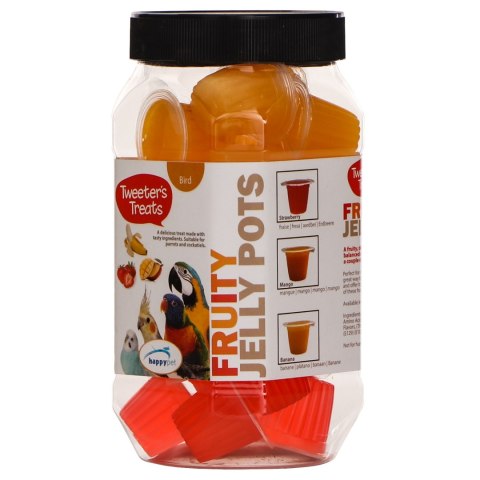 HappyPet Tweeter's Treats Fruity Jelly Pots 27 sztuk - mix smaków HappyPet Tweeter's Treats Fruity Jelly Pots 27 sztuk - mix smaków