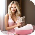 Furrever Friends Purrfect Point Pink with Scoop - mała kuweta z łopatką