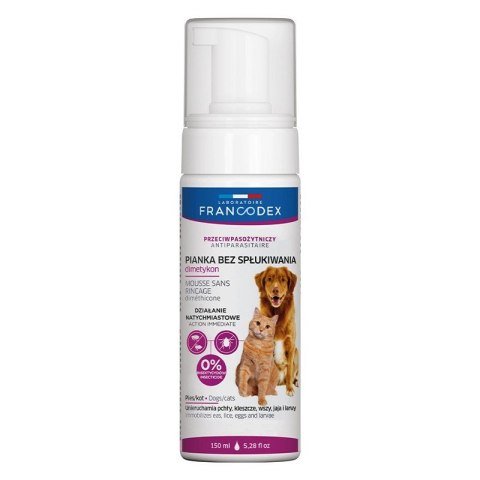 Francodex - pianka bez spłukiwania dla psa i kota z dimetykonem 150 ml Francodex - pianka bez spłukiwania dla psa i kota z dimetykonem 150 ml