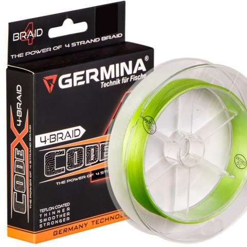 Germina 4-BRAID CODE 0,12mm GREEN - plecionka wędkarska 150m Germina 4-BRAID CODE 0,12mm GREEN - plecionka wędkarska 150m