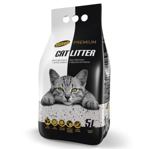 Hilton Cat Litter Carbon - żwirek bentonitowy z węglem dla kota 5l Hilton Cat Litter Carbon - żwirek bentonitowy z węglem dla kota 5l