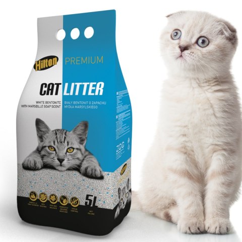 Hilton Cat Litter White Soap 5l - żwirek biały bentonitowy o zapachu mydła Hilton Cat Litter White Soap 5l - żwirek biały bentonitowy o zapachu mydła