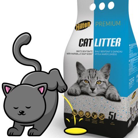 Hilton Cat Litter White Soap 5l - żwirek biały bentonitowy o zapachu mydła Hilton Cat Litter White Soap 5l - żwirek biały bentonitowy o zapachu mydła