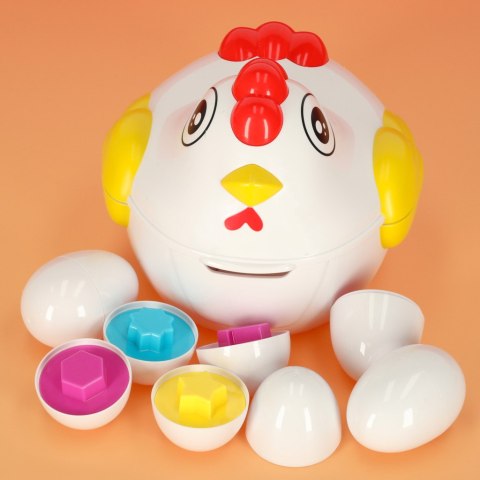 Kik Sp. z o. o. Sp. k. Układanka edukacyjna sorter dopasuj kształty jajka 12 szt. kura Kik Sp. z o. o. Sp. k. Układanka edukacyjna sorter dopasuj kształty jajka 12 szt. kura