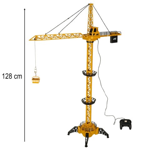 Kik Sp. z o. o. Sp. k. Dźwig Żuraw budowlany zdalnie sterowany RC z hakiem 4CH 128cm Kik Sp. z o. o. Sp. k. Dźwig Żuraw budowlany zdalnie sterowany RC z hakiem 4CH 128cm