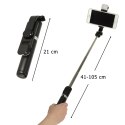 Kik Sp. z o. o. Sp. k. Kijek do selfie z pilotem Bluetooth statyw tripod lampka LED czarny