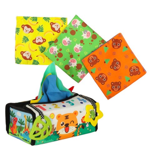 Kik Sp. z o. o. Sp. k. Sorter pudełko z chusteczkami sensoryczne montessori mata 2w1 Kik Sp. z o. o. Sp. k. Sorter pudełko z chusteczkami sensoryczne montessori mata 2w1