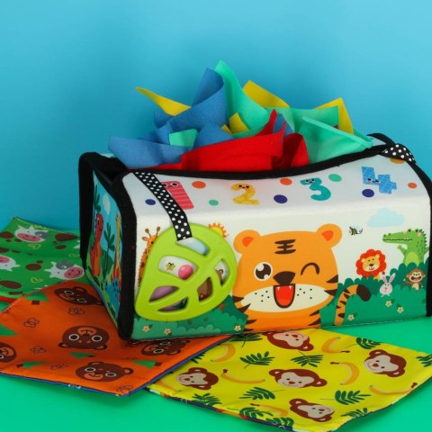 Kik Sp. z o. o. Sp. k. Sorter pudełko z chusteczkami sensoryczne montessori mata 2w1 Kik Sp. z o. o. Sp. k. Sorter pudełko z chusteczkami sensoryczne montessori mata 2w1