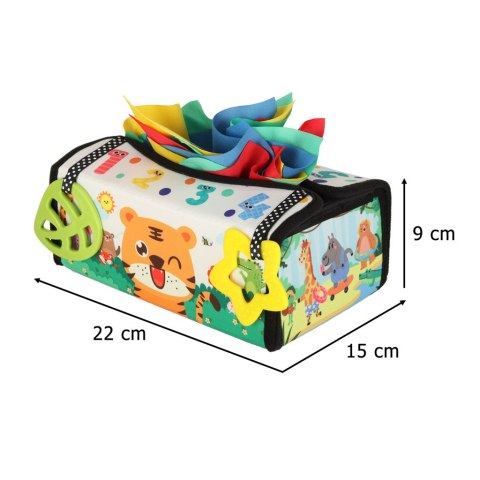 Kik Sp. z o. o. Sp. k. Sorter pudełko z chusteczkami sensoryczne montessori mata 2w1 Kik Sp. z o. o. Sp. k. Sorter pudełko z chusteczkami sensoryczne montessori mata 2w1