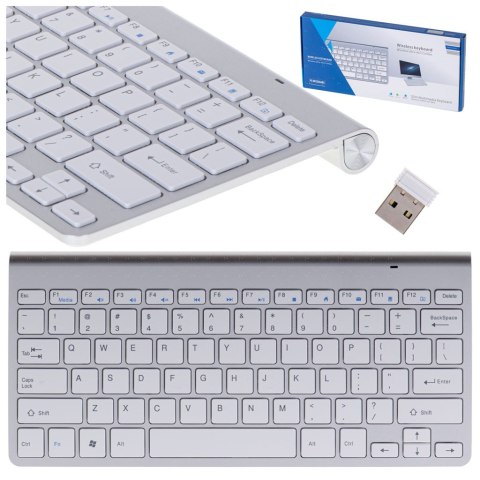 Kik Sp. z o. o. Sp. k. Klawiatura bezprzewodowa bluetooth Smart TV srebrna Kik Sp. z o. o. Sp. k. Klawiatura bezprzewodowa bluetooth Smart TV srebrna
