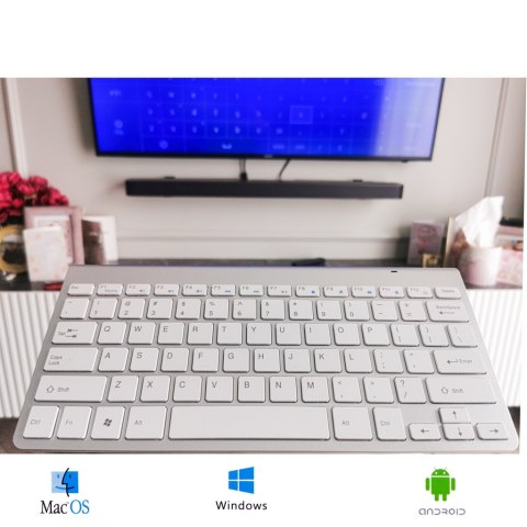 Kik Sp. z o. o. Sp. k. Klawiatura bezprzewodowa bluetooth Smart TV srebrna Kik Sp. z o. o. Sp. k. Klawiatura bezprzewodowa bluetooth Smart TV srebrna