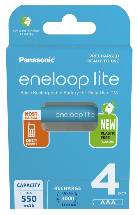 PANASONIC ENELOOP LITE AAA 550mAh 4 szt Panasonic PANASONIC ENELOOP LITE AAA 550mAh 4 szt Panasonic