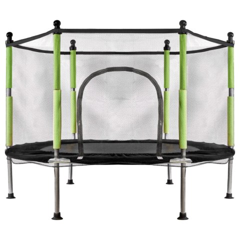 Trampolina do domu ogrodu dla dzieci siatka piłki 140cm 55inch zielona Trampolina do domu ogrodu dla dzieci siatka piłki 140cm 55inch zielona
