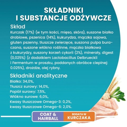 PURINA One Bifensis Coat & Hairball Kurczak - sucha karma dla kota - 800 g PURINA NESTLE