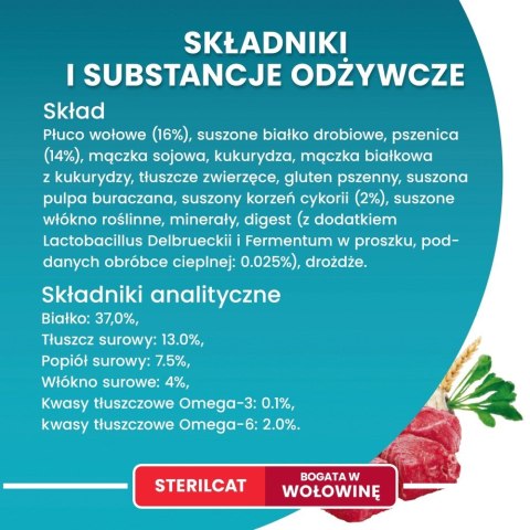 PURINA One Bifensis Sterilcat Wołowina - sucha karma dla kota - 800 g PURINA NESTLE