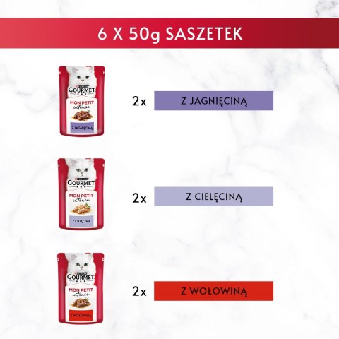 GOURMET Mon Petit Mix Mięsny - mokra karma dla kota - 6 x 50 g PURINA NESTLE