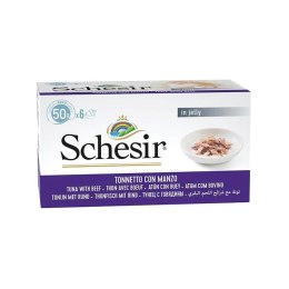 SCHESIR dla kotów Multipak Tuńczyk z Filecikami z Wołowiny 6x50g Schesir