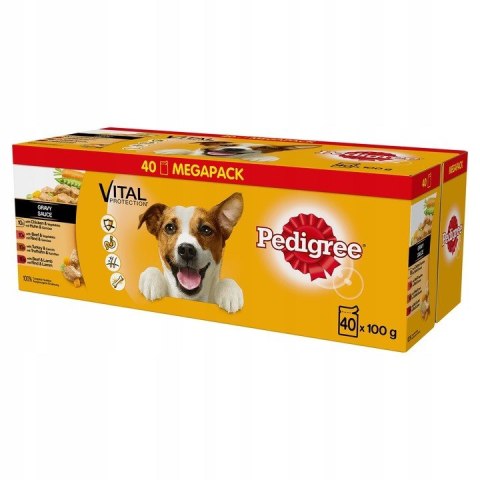 PEDIGREE Adult Mix Smaków z warzywami w Sosie - mokra karma dla psa - 40x100 g Pedigree