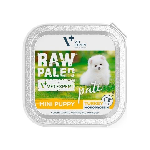 VetExpert Raw Paleo Indyk Pate Mini Puppy alu tray 150g VetExpert