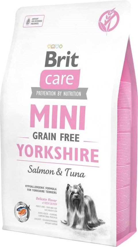 Brit Care Adult Mini Grain Free Yorkshire - sucha karma z łososiem i tuńczykiem dla psa - 2 kg Brit
