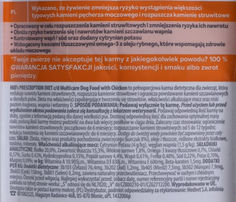 HILL'S Prescription Diet Urinary Care c/d Multicare Canine - sucha karma dla psa - 1,5 kg Hill's