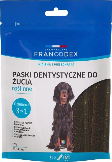 FRANCODEX Paski do gryzienia M na brzydki zapach z pyska 352,5 g/15 szt FRANCODEX