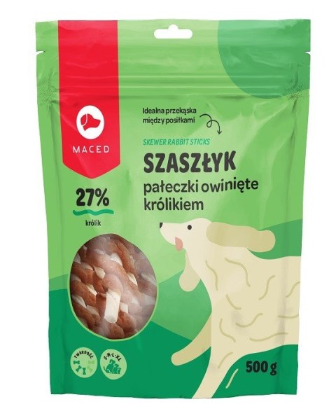 MACED Szaszłyk Pałeczki owinięte królikiem - gryzak dla psa - 500 g MACED