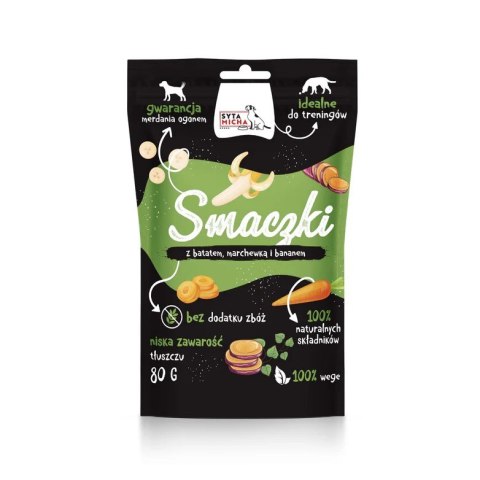 SYTA MICHA - Smaczki, trenerki batat marchew banan - WEGE- przysmak dla psa -80g SYTA MICHA