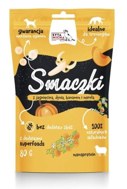 SYTA MICHA Smaczki z jagnięciną, dynią, bananem i morelą 80g pies SYTA MICHA