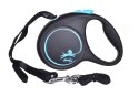Smycz flexi automatyczna Black Design S taśma 5 m - dla psa do 15 kg, kolor srebrny Flexi