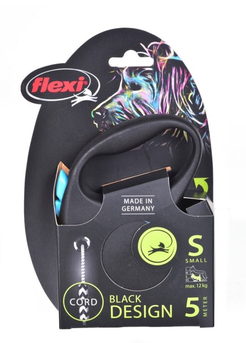 Smycz flexi automatyczna Black Design S taśma 5 m - dla psa do 15 kg, kolor srebrny Flexi