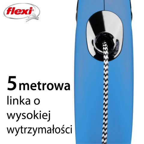 Smycz flexi automatyczna New Classic S linka 5m - dla psa do 12 kg, kolor niebieski Flexi