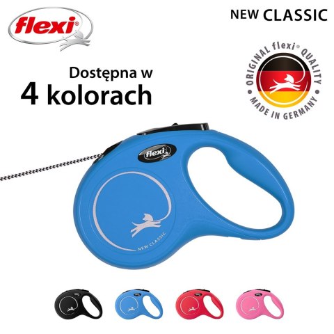 Smycz flexi automatyczna New Classic S linka 5m - dla psa do 12 kg, kolor niebieski Flexi