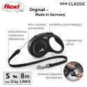 Smycz flexi automatyczna New Classic S linka 8 m - dla psa do 12 kg, kolor czarny Flexi